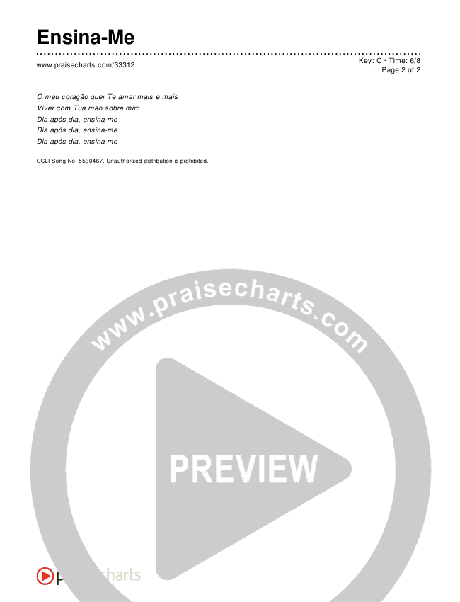 Ensina-Me Chords & Lyrics ()