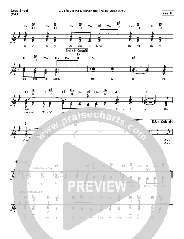 Give Reverence And Honor And Praise Lead Sheet (SAT) (Dennis Jernigan)