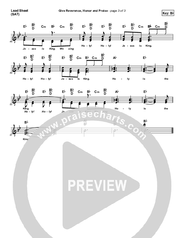 Give Reverence And Honor And Praise Lead Sheet (SAT) (Dennis Jernigan)