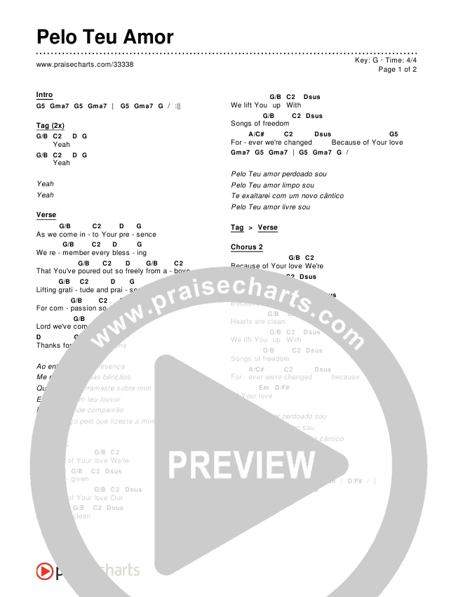 Pelo Teu Amor Chords & Lyrics ()