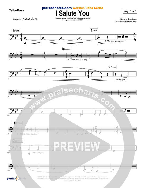 I Salute You Cello/Bass (Dennis Jernigan)