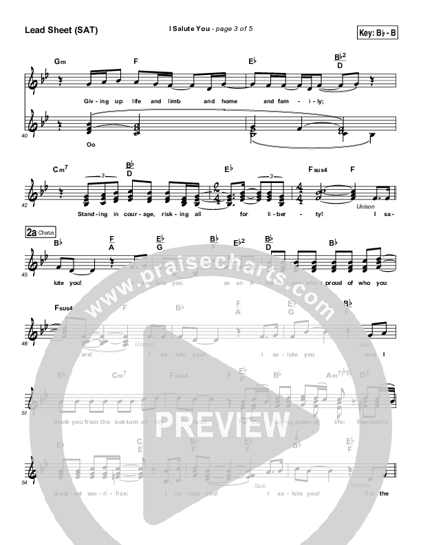 I Salute You Lead Sheet (SAT) (Dennis Jernigan)