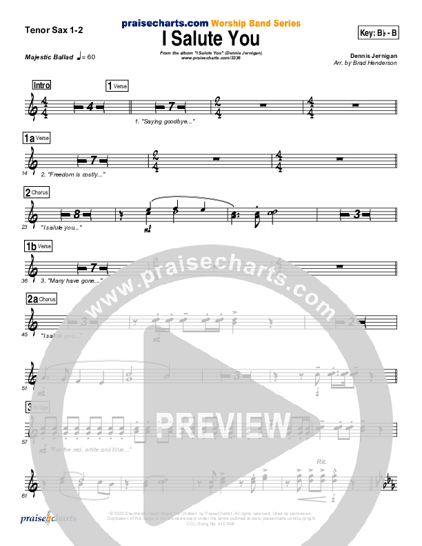 I Salute You Tenor Sax 1/2 (Dennis Jernigan)