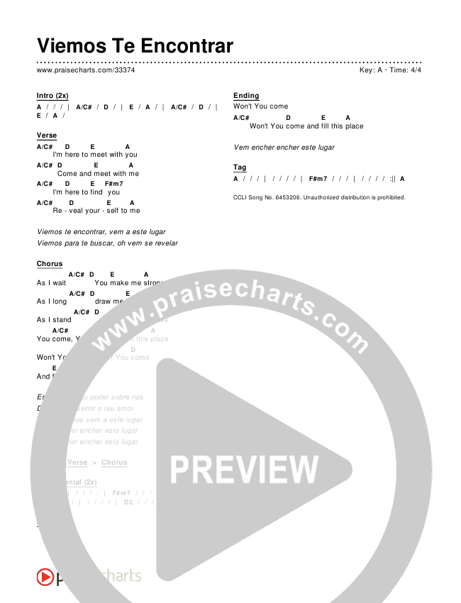 Viemos Te Encontrar Chords & Lyrics ()