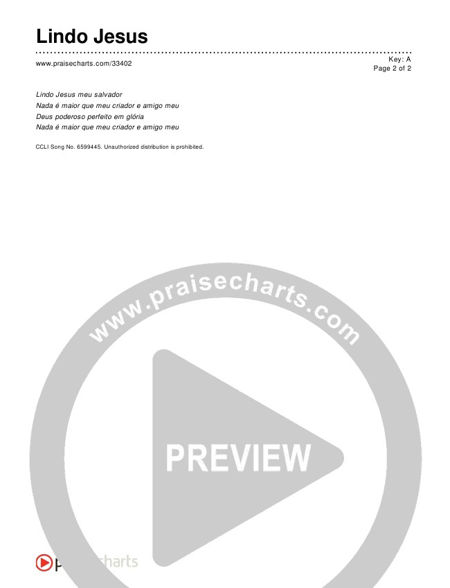 Lindo Jesus (Beautiful Jesus) Chords & Lyrics ()