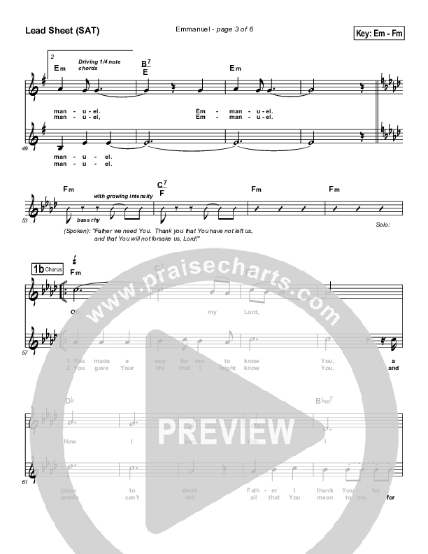 Emmanuel Lead Sheet (Dennis Jernigan)