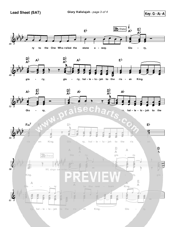 Glory Hallelujah Lead Sheet (Dennis Jernigan)
