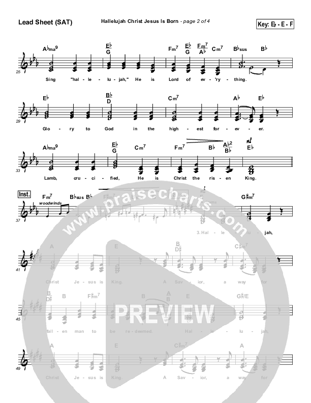 Hallelujah Christ Jesus Is Born Lead Sheet (Dennis Jernigan)