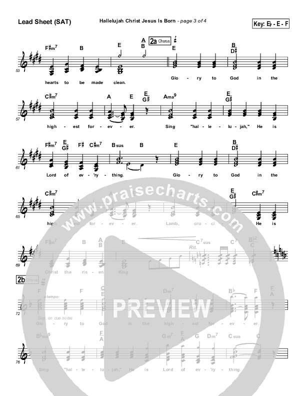 Hallelujah Christ Jesus Is Born Lead Sheet (Dennis Jernigan)