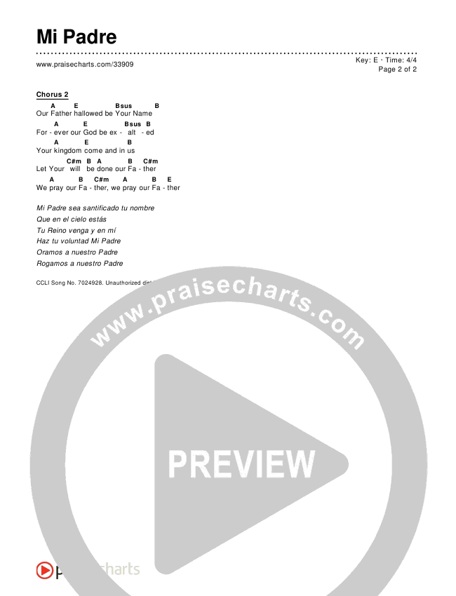 Mi Padre Chords & Lyrics ()