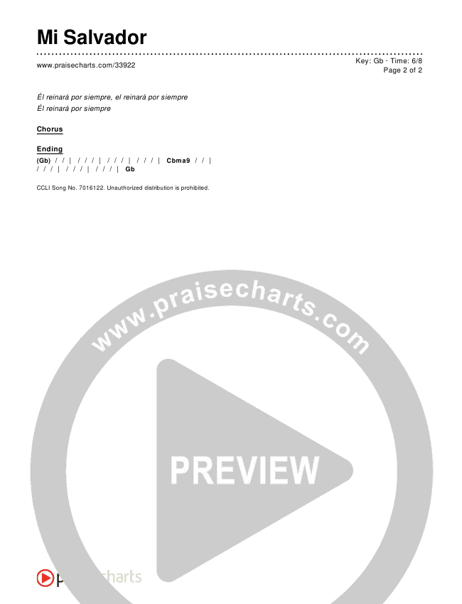 Mi Salvador (We Have A Savior) Chords & Lyrics ()