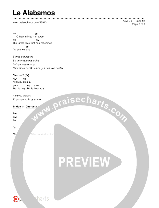 Le Alabamos (O Praise Him) Chords & Lyrics ()