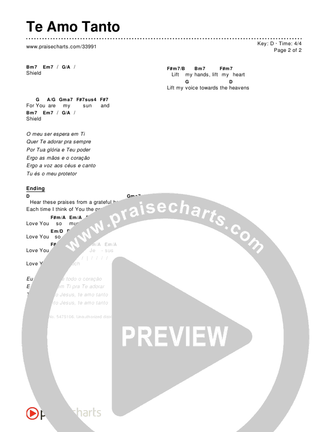 Te Amo Tanto Chords & Lyrics ()