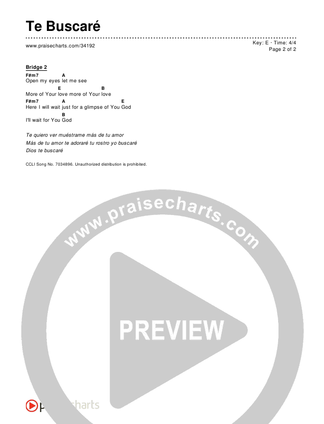 Te Buscaré (Pursue) Chords & Lyrics ()