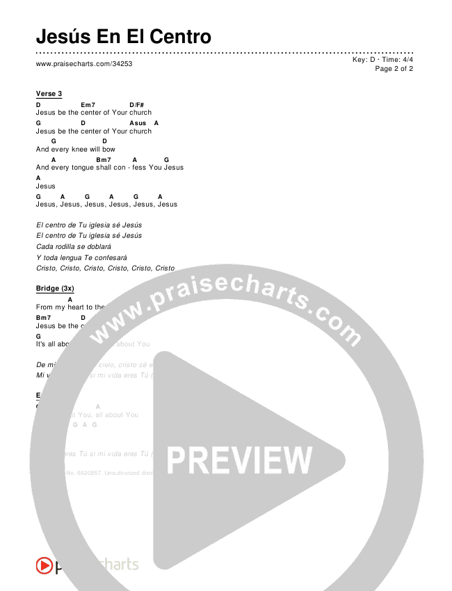 Jesús En El Centro (Jesus At The Center) Chords & Lyrics ()