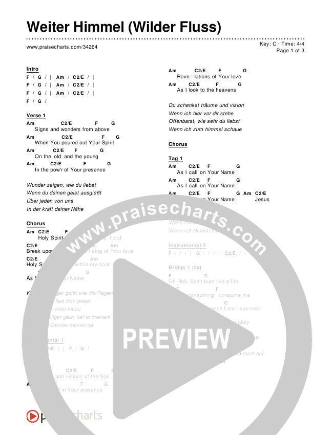 Weiter Himmel (Wilder Fluss) Chords & Lyrics ()