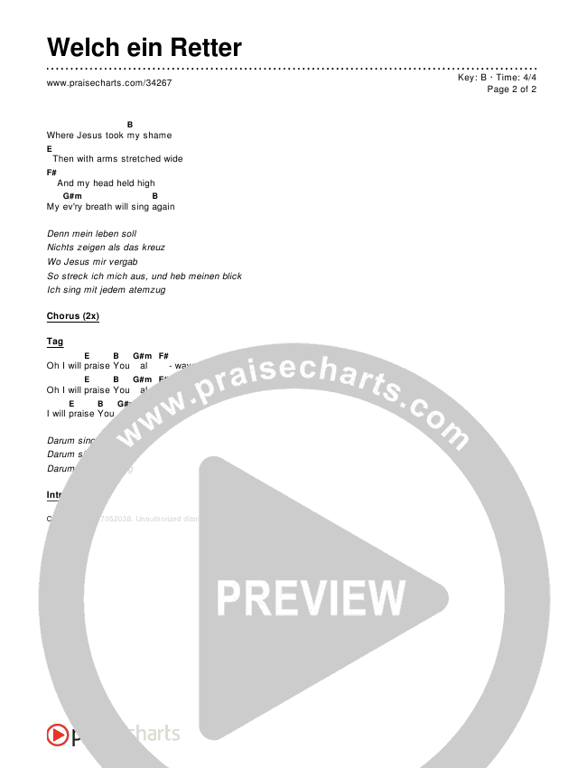 Welch ein Retter (What A Savior) Chords & Lyrics ()