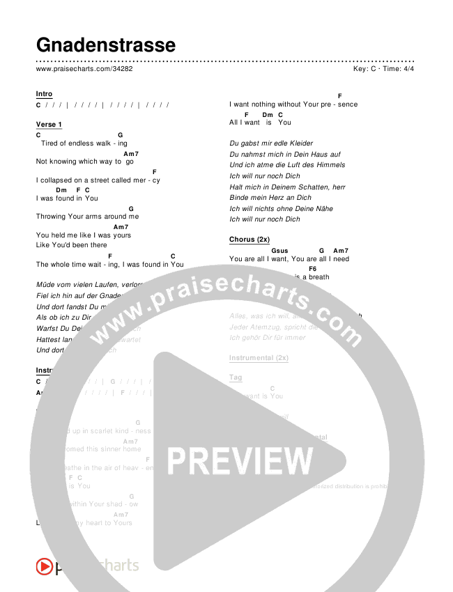 Gnadenstrasse Chords & Lyrics ()