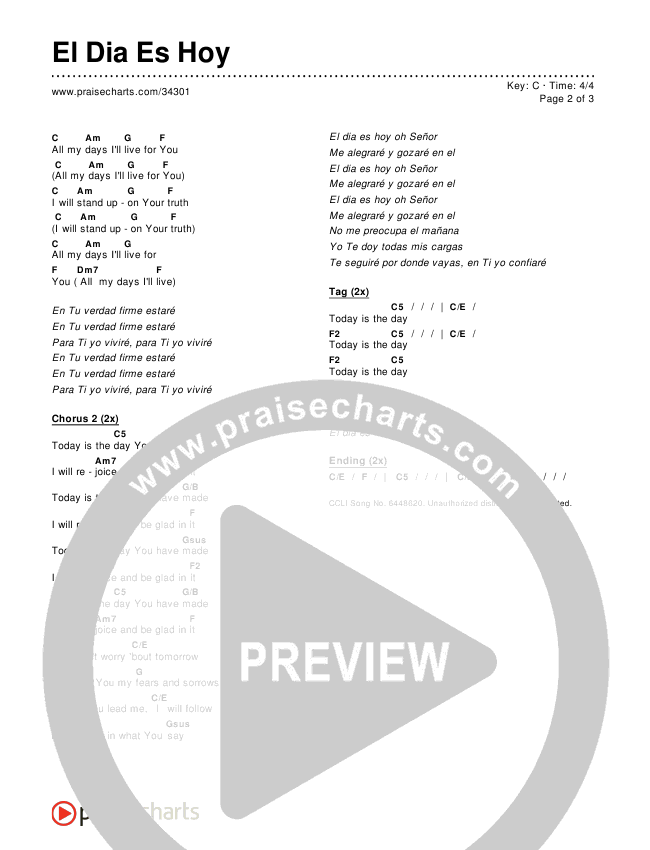 El Dia Es Hoy (Today Is The Day) Chords & Lyrics ()