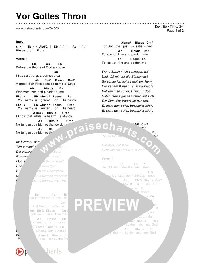 Vor Gottes Thron Chords & Lyrics ()