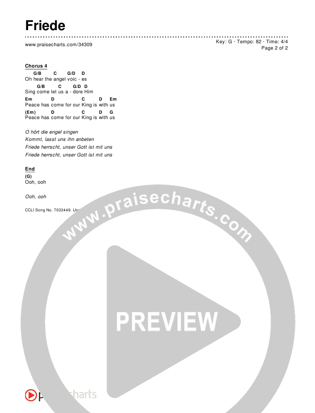 Friede (Peace Has Come) Chords & Lyrics ()