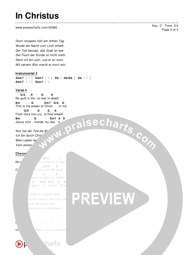 In Christus (In Christ Alone) Chords & Lyrics ()