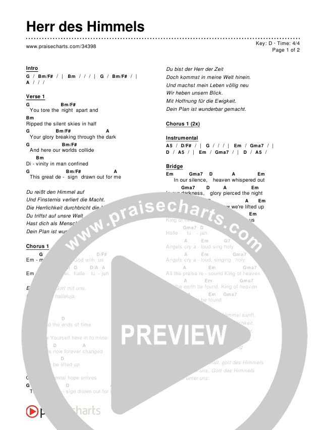 Herr des Himmels Chords & Lyrics ()