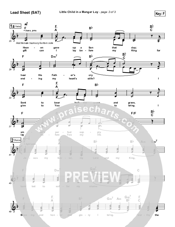 Little Child In A Manger Lay Lead Sheet (Dennis Jernigan)