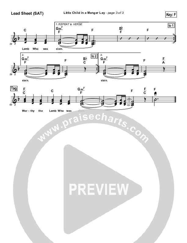 Little Child In A Manger Lay Lead Sheet (Dennis Jernigan)