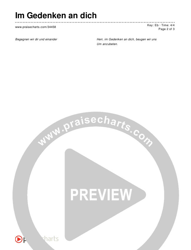 Im Gedenken an dich Chords & Lyrics ()