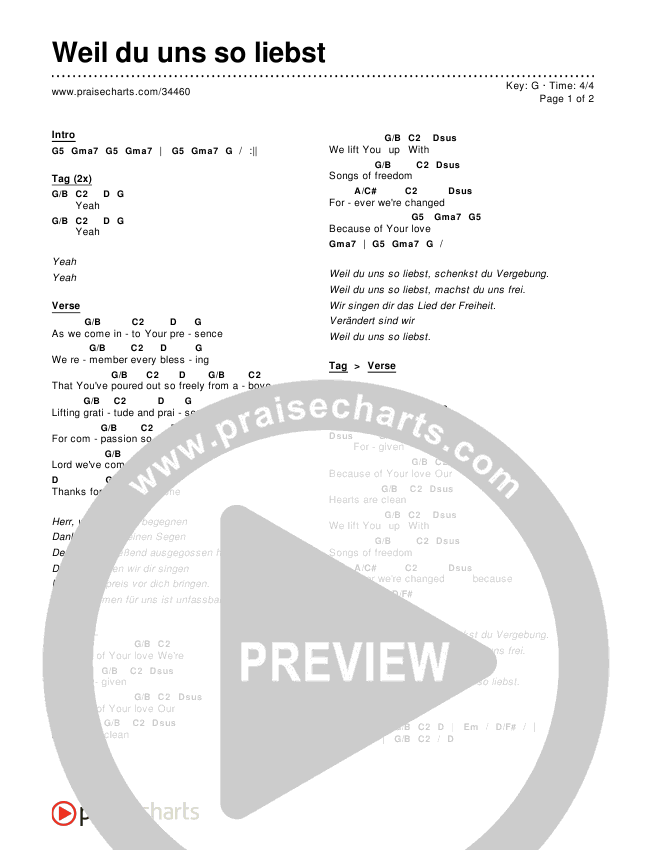 Weil du uns so liebst Chords & Lyrics ()