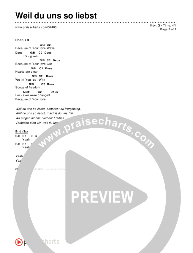 Weil du uns so liebst Chords & Lyrics ()