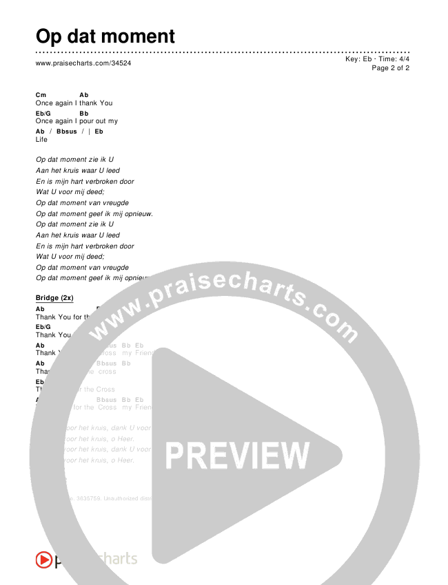 Op dat moment Chords & Lyrics ()