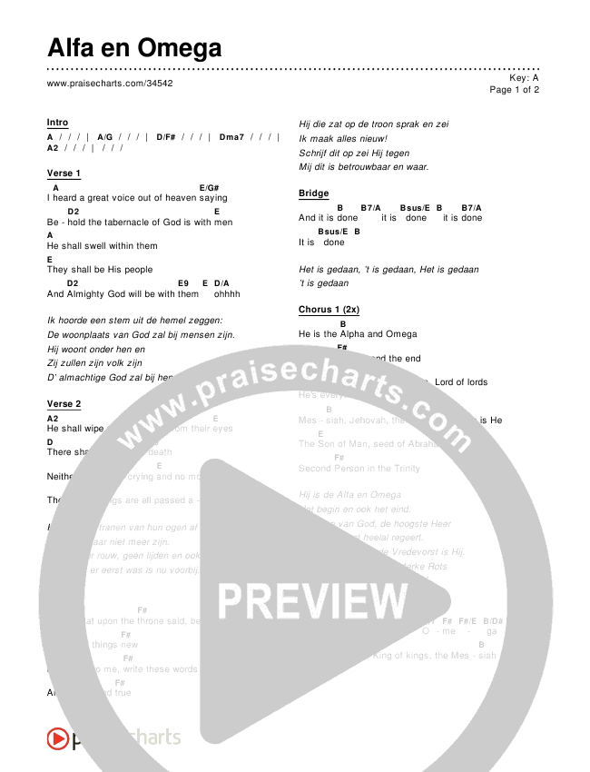 Alfa en Omega Chords & Lyrics ()