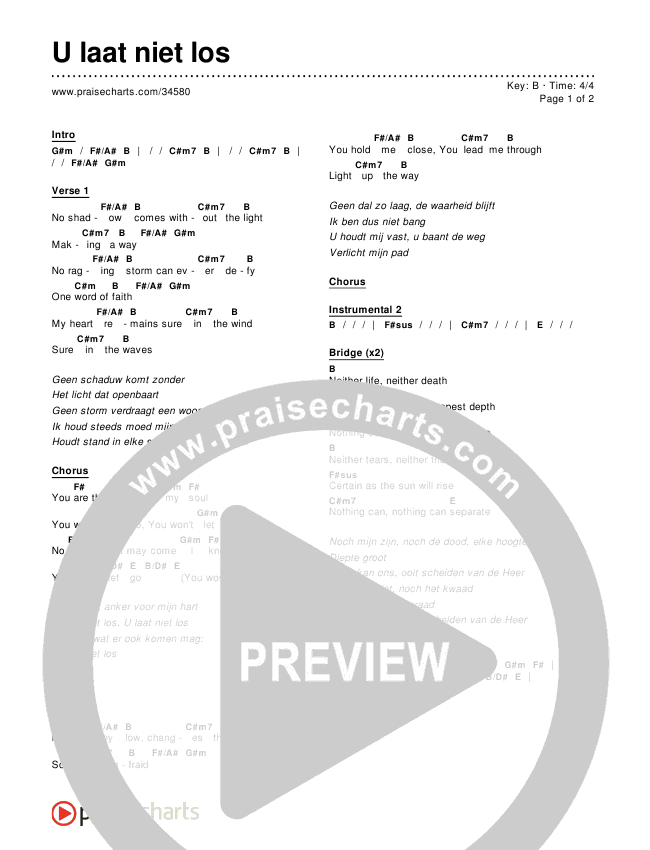 U laat niet los Chords & Lyrics ()