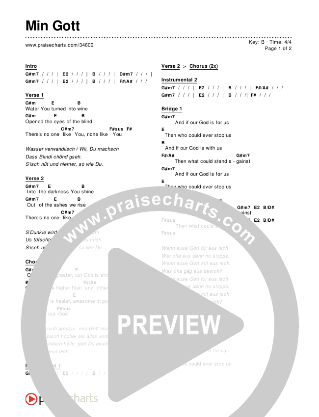 Min Gott Chords & Lyrics ()