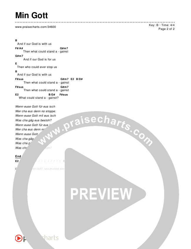 Min Gott Chords & Lyrics ()