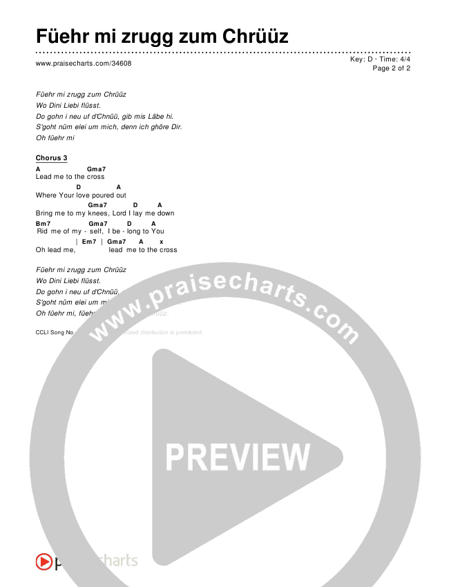 Füehr mi zrugg zum Chrüüz Chords & Lyrics ()