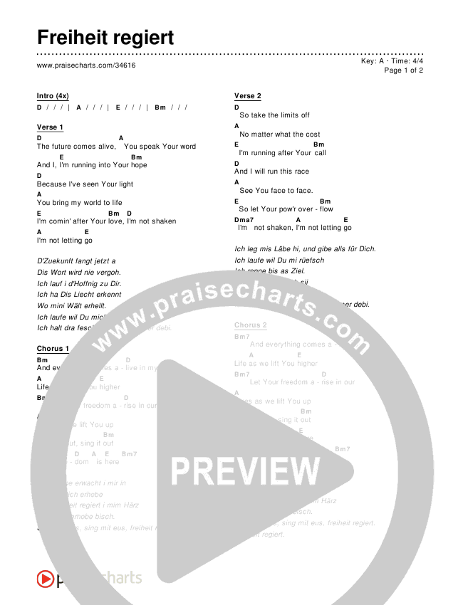 Freiheit regiert Chords & Lyrics ()