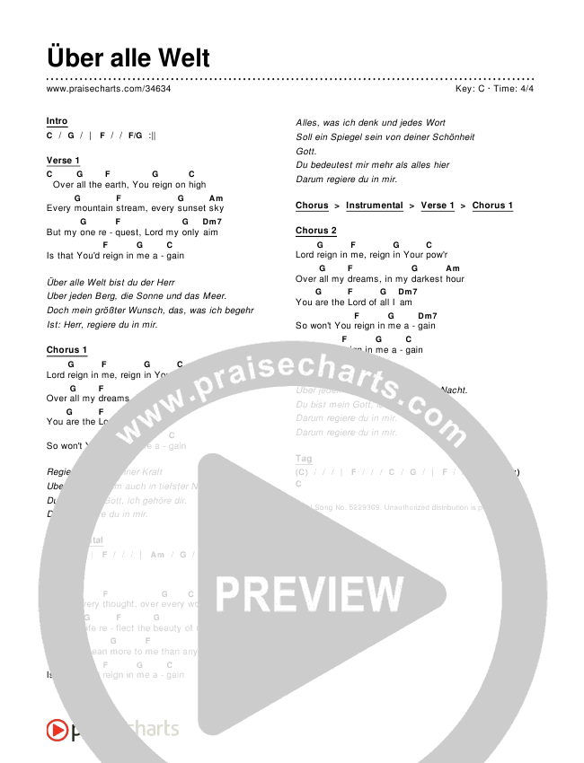 Über alle Welt Chords & Lyrics ()