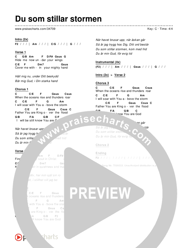 Du som stillar stormen (Still) Chords & Lyrics ()