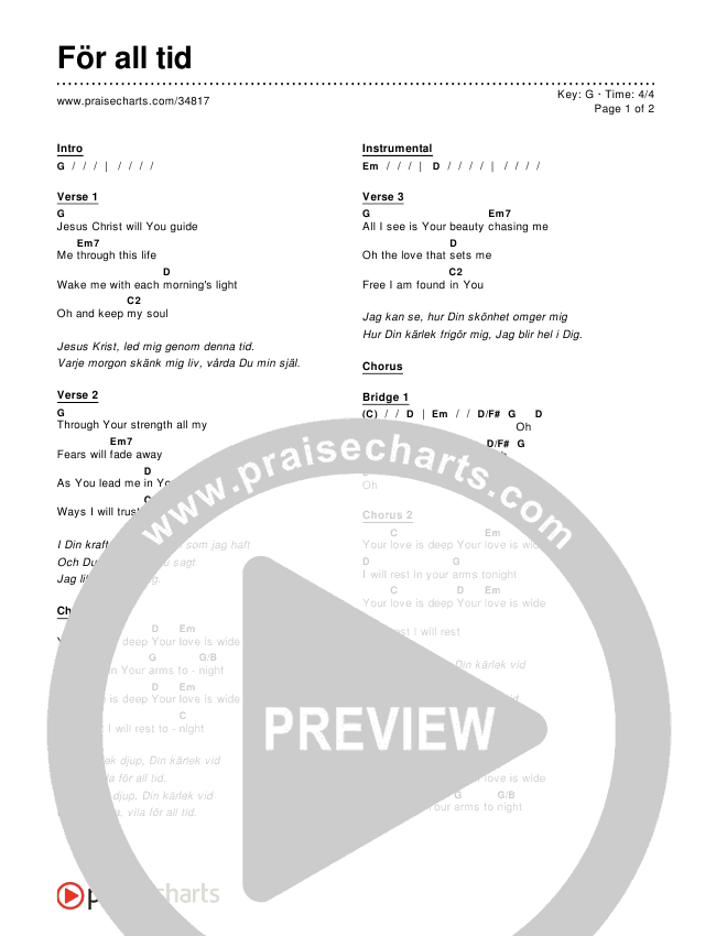 För all tid Chords & Lyrics ()