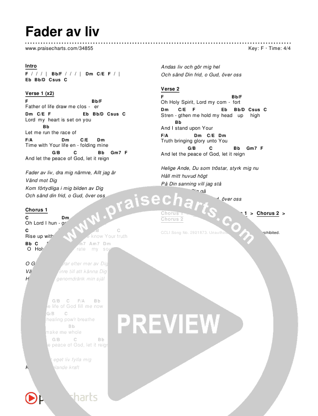 Fader av liv Chords & Lyrics ()