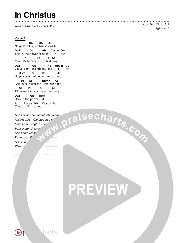 In Christus (In Christ Alone) Chords & Lyrics ()