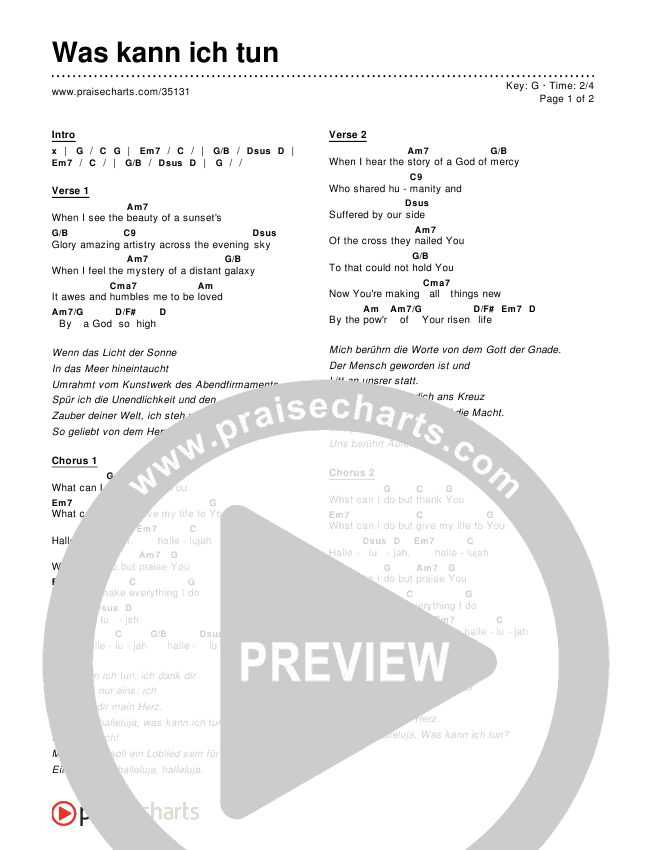 Was kann ich tun Chords & Lyrics ()