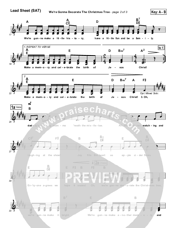 We're Gonna Decorate The Christmas Tree Lead Sheet (Dennis Jernigan)