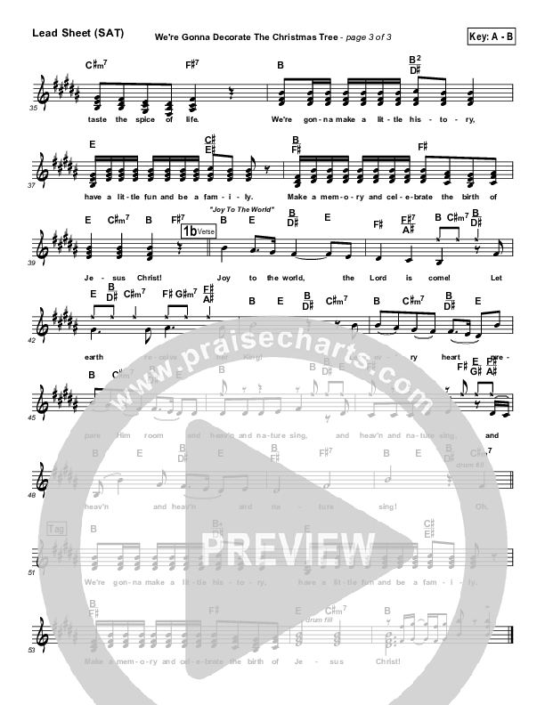 We're Gonna Decorate The Christmas Tree Lead Sheet (Dennis Jernigan)