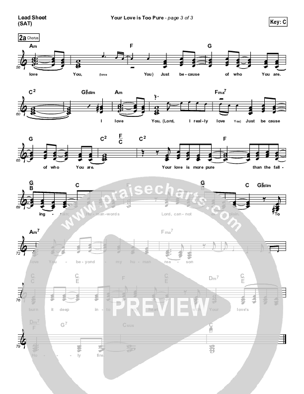 Your Love Is Too Pure Lead Sheet (Dennis Jernigan)