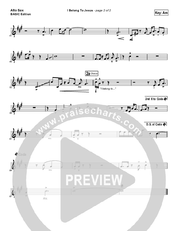 I Belong To Jesus Alto Sax (Dennis Jernigan)