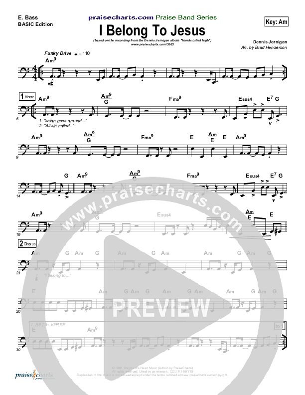 I Belong To Jesus Bass Guitar (Dennis Jernigan)